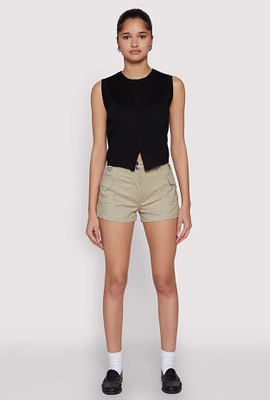 Womens D Ring Tabbed Cargo Shorts,