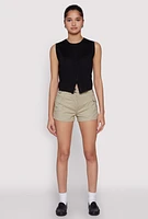 Womens D Ring Tabbed Cargo Shorts,