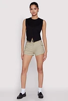 Womens D Ring Tabbed Cargo Shorts,