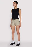 Womens D Ring Tabbed Cargo Shorts,