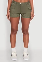 Womens D Ring Tabbed Cargo Shorts, Green, Size L
