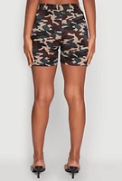 Womens Camouflage Cargo Pocket Shorts, Multi, Size L