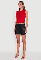 Womens Zipper Cargo Pocket Shorts,
