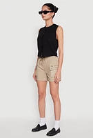 Womens Zipper Cargo Pocket Shorts, XL