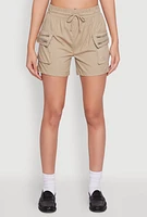 Womens Zipper Cargo Pocket Shorts, XL