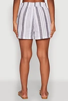 Womens Smocked Waist Striped Pants,