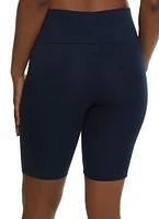 Womens High Waisted Side Pocket Biker Shorts,