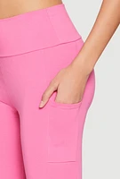 Womens High Waisted Side Pocket Biker Shorts, S
