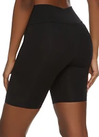 Womens Cotton Wide Waistband Biker Shorts,