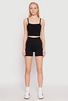 Womens Seamless High Waisted Biker Shorts,