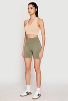 Womens Seamless High Waisted Biker Shorts,