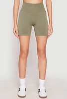 Womens Seamless High Waisted Biker Shorts,