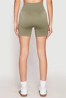 Womens Seamless High Waisted Biker Shorts,