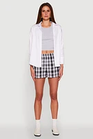 Womens Pull On Plaid Shorts, Multi, Size M