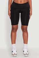 Womens Stylish Bike Shorts with Tummy Tucker and Side Pockets, Black,