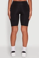 Womens Stylish Bike Shorts with Tummy Tucker and Side Pockets, Black,