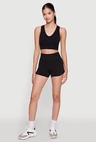 Womens High Waisted Dolphin Shorts for Activewear,