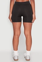 Womens Foil Screen Varsity Stripe Bike Shorts, Black, Size S-M