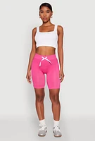 Womens Good Vibes Biker Shorts, Pink, Size S-M