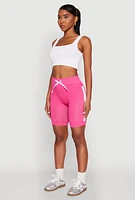 Womens Good Vibes Biker Shorts, Pink, Size S-M
