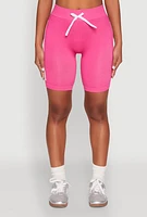 Womens Good Vibes Biker Shorts, Pink, Size S-M