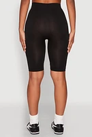 Womens Seamless Leopard Print Detail Bike Shorts, Multi, Size S-M