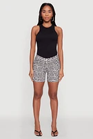 Womens Hyper Stretch Patterned Pull On Shorts, Multi, Size S