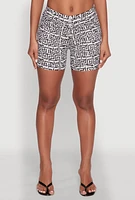 Womens Hyper Stretch Patterned Pull On Shorts, Multi, Size S