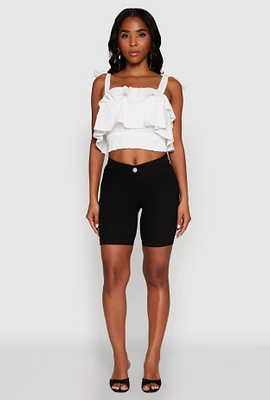 Womens Hyper Stretch Pull On Bermuda Shorts,