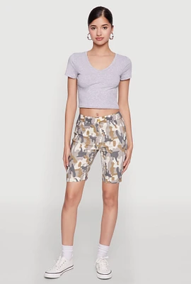 Womens Hyper Stretch Pull On Bermuda Shorts,