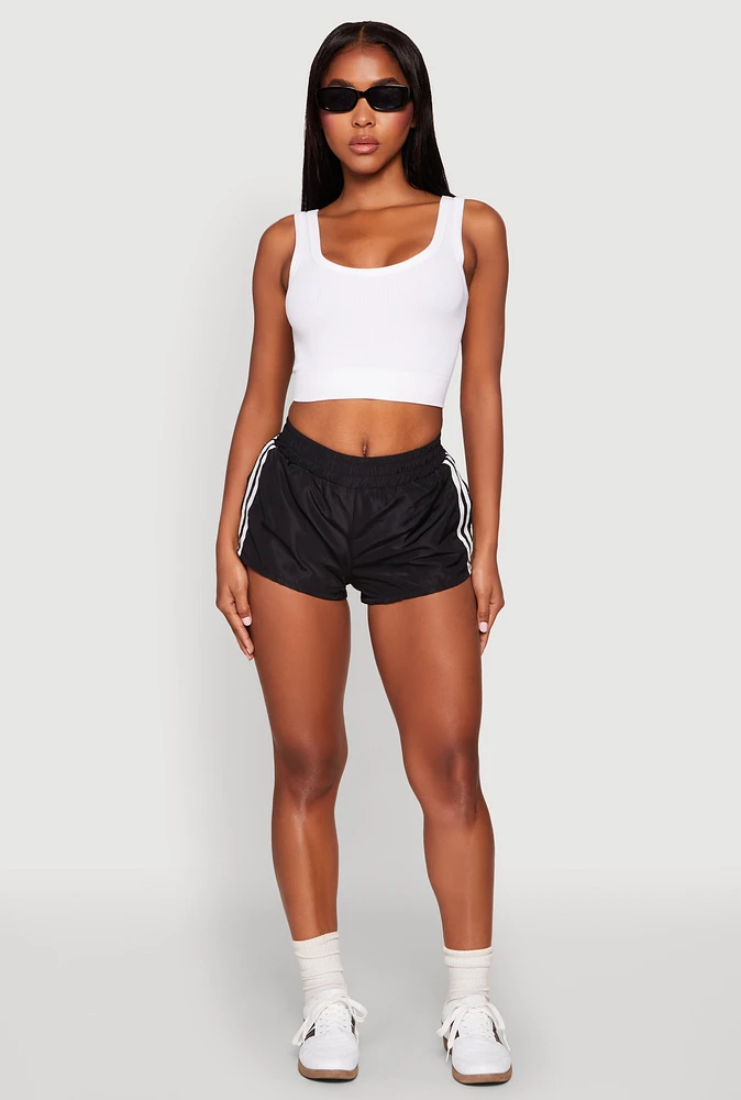 Womens Side Stripe Running Shorts,