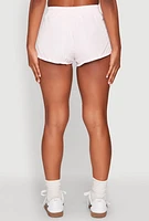 Womens Side Stripe Running Shorts, White,