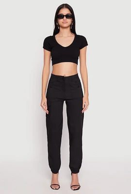 Womens Hyperstretch Cargo Pants, Black, Size M