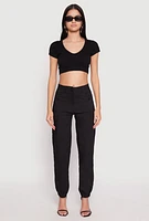 Womens Hyperstretch Cargo Pants, Black, Size M