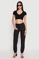 Womens Hyperstretch Cargo Pants, Black, Size M
