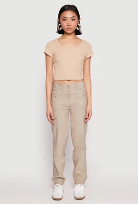Womens Hyperstretch Cargo Pants, Khaki, Size M