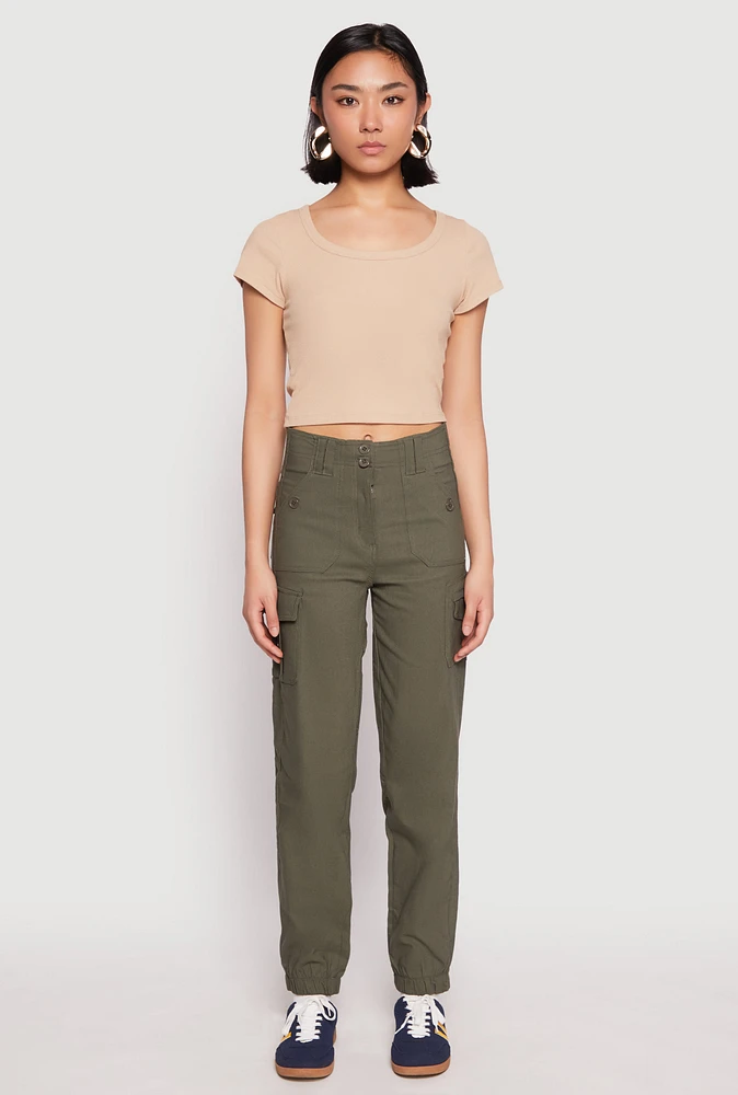 Womens Hyperstretch Cargo Pants, Green, Size M