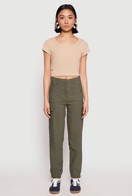 Womens Hyperstretch Cargo Pants, Green, Size M