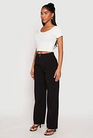 Womens High Waist Wide Leg Dress Pants,