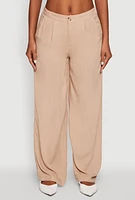Womens Wide Leg Dress Pants, Khaki, Size S