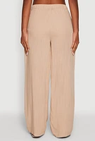 Womens Wide Leg Dress Pants, Khaki, Size S