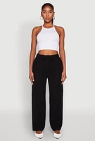 Womens Gauze Knit Wide Leg Pants,