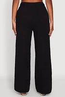 Womens Gauze Knit Wide Leg Pants,