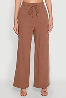 Womens Gauze Knit Wide Leg Pants, M