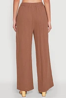 Womens Gauze Knit Wide Leg Pants, M