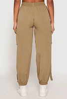 Womens Drawstring High Waisted Cargo Joggers,