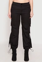 Womens Toggle Drawstring Hem Cargo Pants,