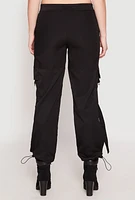 Womens Toggle Drawstring Hem Cargo Pants,