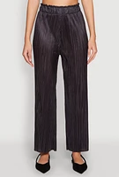 Womens Plisse High Waist Pants, Black, Size S