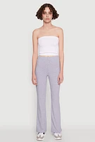 Womens High Waisted Flared Yoga Pants, Grey, Size L